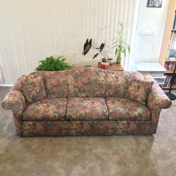 Vintage Sofa. Custom Made. Floral fabric