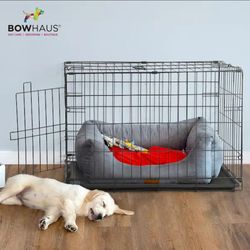 New Open Box Bowhaus 30 in. Medium Wire Metal Foldable Dog Cage with Patent Lock