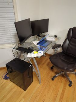 Sturdy Glass Top Desk