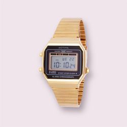 Invicta Activa Vintage Digital Unisex Watch-39mm Case, Stainless Steel,Gold Tone  