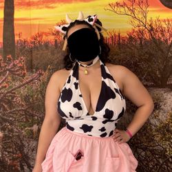 Sexy “Milk maid” cow print costume XL