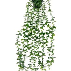 Artificial Hanging Plants, Fake Hanging Plants Faux Potted Plants Fake Potted Greenery Plants in Pot for Home Decor Indoor Outdoor Shelf Decor