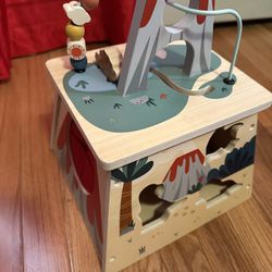 Dinosaur Shape Sorter Wood Multi-Activity Volcano - 5 Activities in One 
