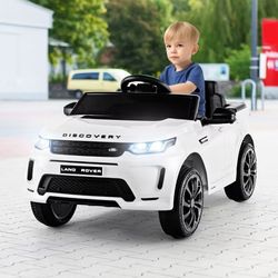 12V Kids Ride On Car Licensed Land Rover Electric Vehicle w/ Remote Control White