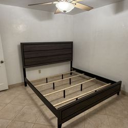 King Grey Bed Frame Only