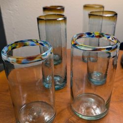 Hand blown Mexican glassware: set of 2 & set of 4: $25 for all 6