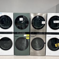 LAREDO STACKABLE WASHER AND DRYERS NEW OPEN BOX