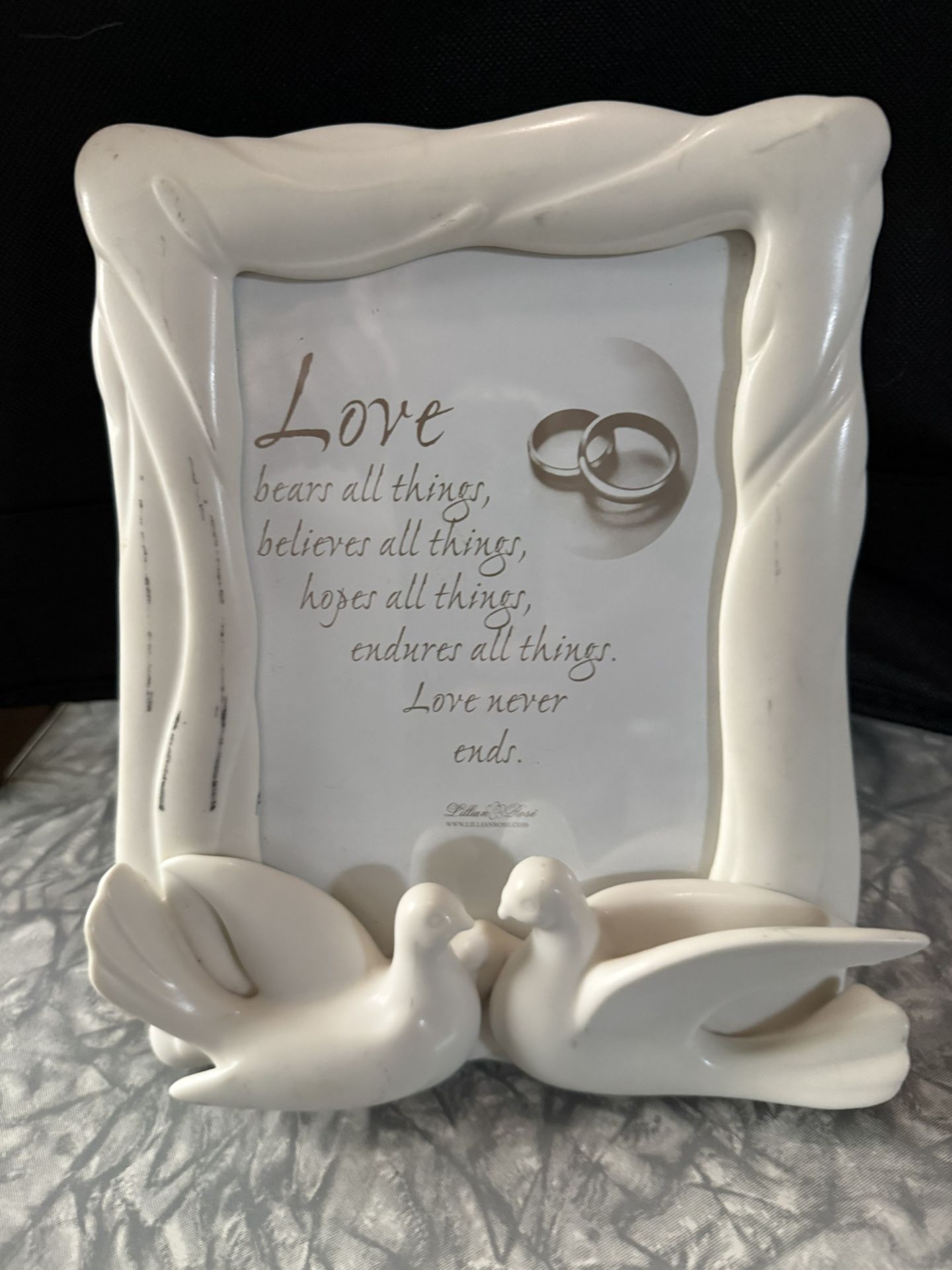 Love Bears all Things Picture Frame With Two Doves