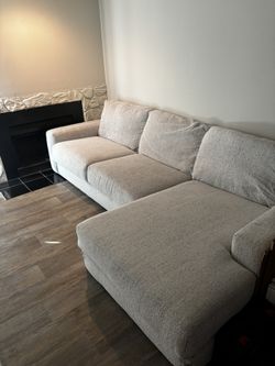 🔥 Large Mason White 123’’ 2 piece right arm facing chaise sectional