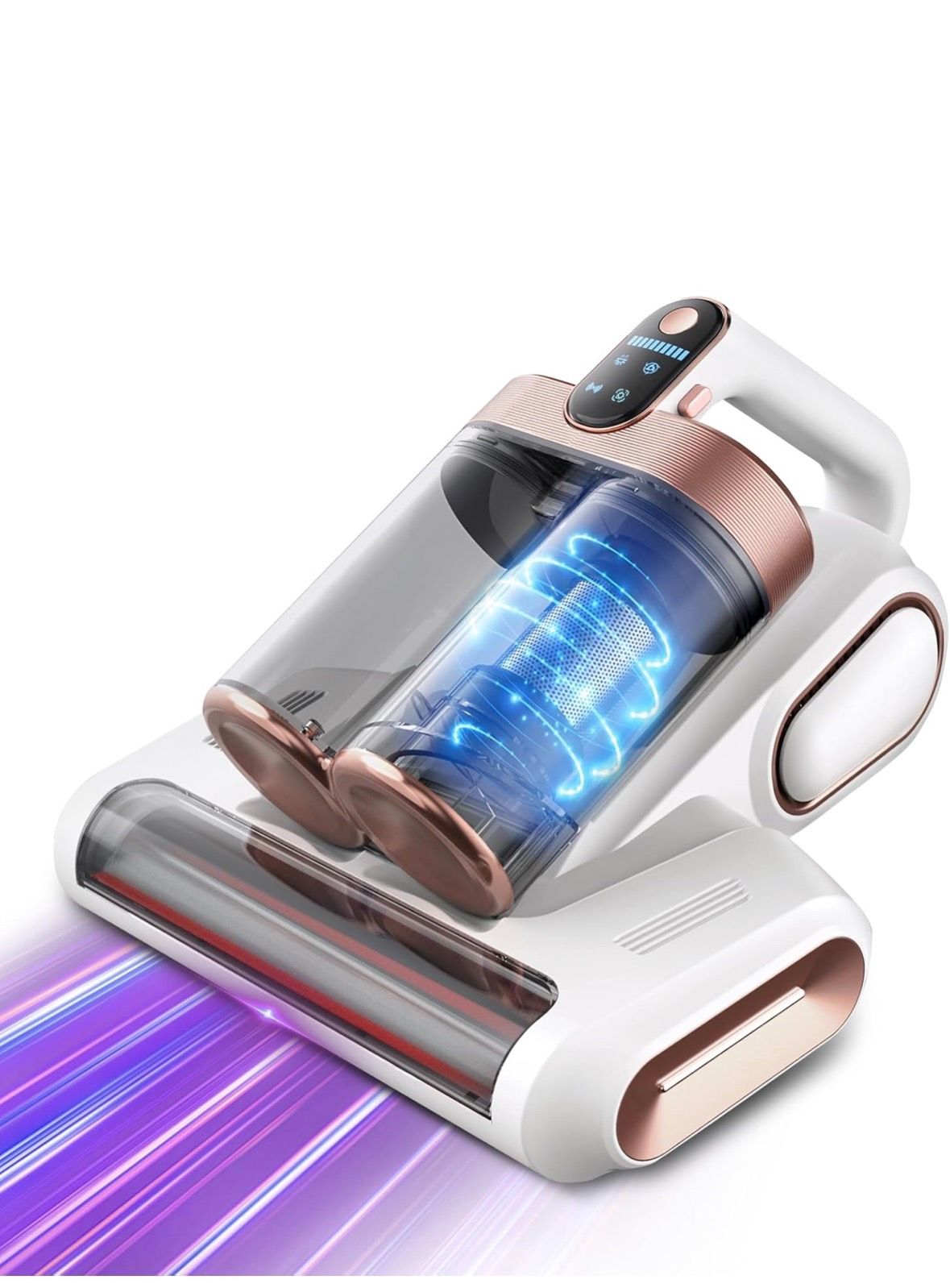 Cordless Mattress Vacuum Cleaner, 15Kpa Bed Vacuum Cleaner with 253.7nm UV-C Light, HEPA Filter & Ultrasonic, Versatile Handheld Vacuums for Bed, Sofa