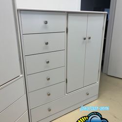 Pacoima White Closet Wardrobe Dresser Drawer Ropero Armoire Nuevo 