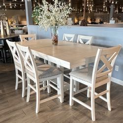 White 7pc Counter Height Dining Room Set