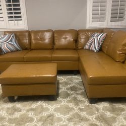 Ginger Sectional Couch Set w/ Ottoman (Right Chaise) 👍90 days FREE FINANCING ❗ 