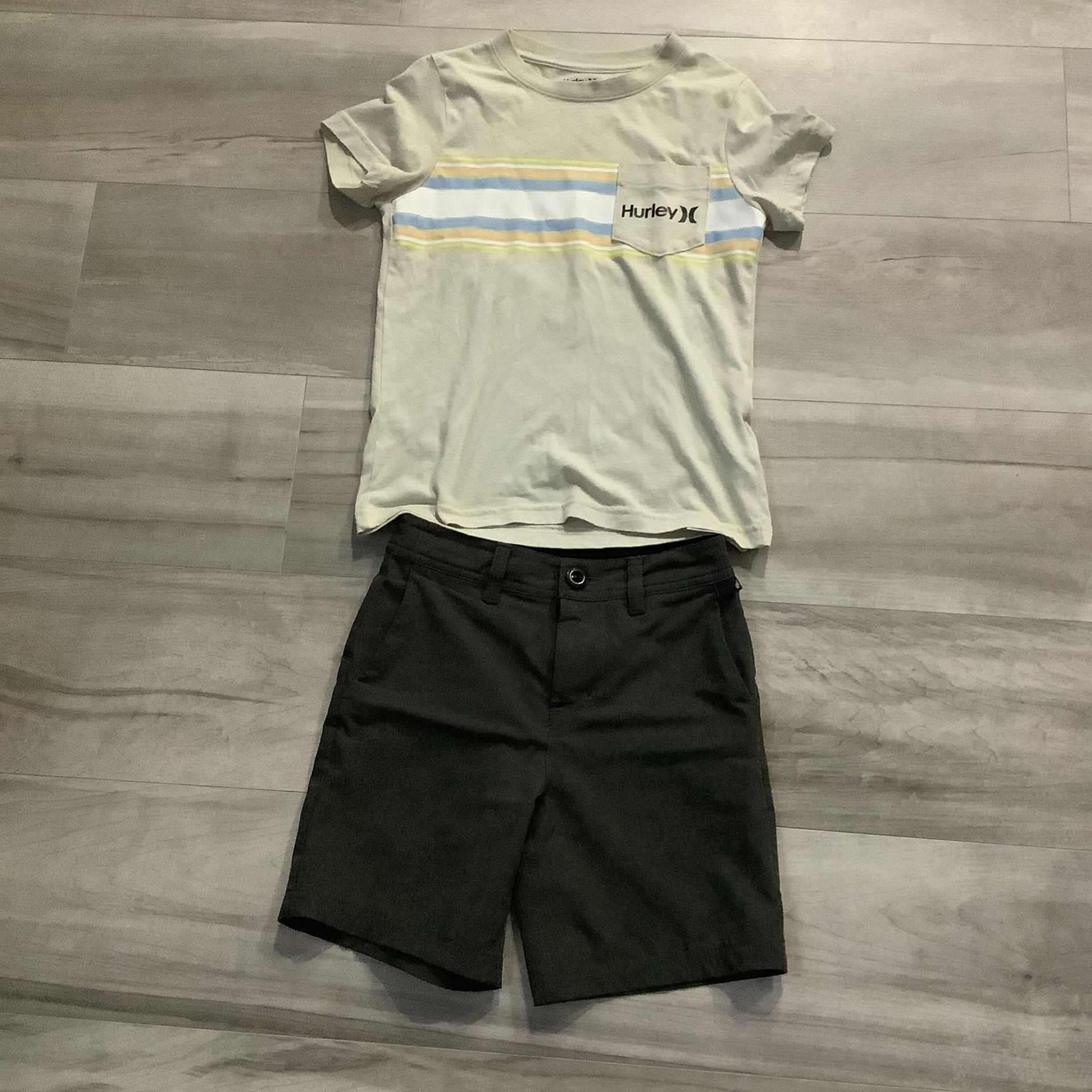 Boys Size 8 Bundle Hurley Shirt And Volcom Shorts