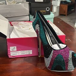 Size 8 Mardi Gras Heels
