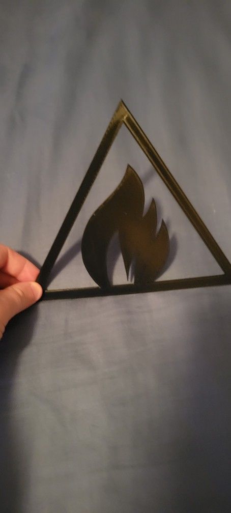 Fire Element Symbol Wall Art In Black