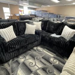 Corduroy Loveseat Sofá Set