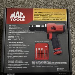Mac Tools Short Barrel Air Hammer With Bits 