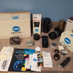 Vintage 35mm Camera Collection with Cameras Lenses Filters Some New Rare Old Stock