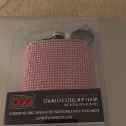 Pink Rhinestone Hip flask   NEW 