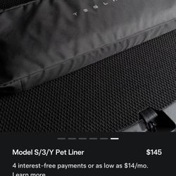 Model /S/3/Y   Tesla Pet Liner NEW! Never Used. 