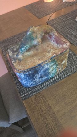 Dolphins decor jar and lid