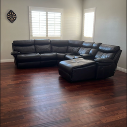 Faux, leather reclining sectional