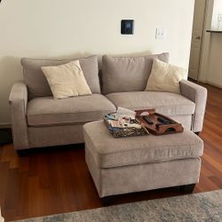 Two Seat Couch With Ottoman 