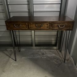 Custom wood desk with drawers