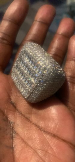 Huge moissanite  baguette ring