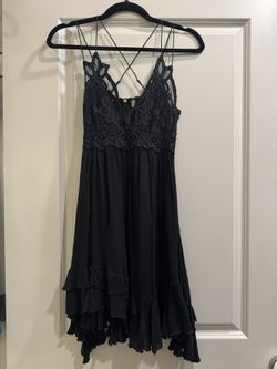 Free People Adella Black Lacey Mini Length Dress Women’s Size XS