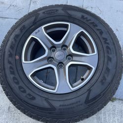 Jeep Wrangler Stock Rims And Goodyear Tires- 5 Total (Read Description)