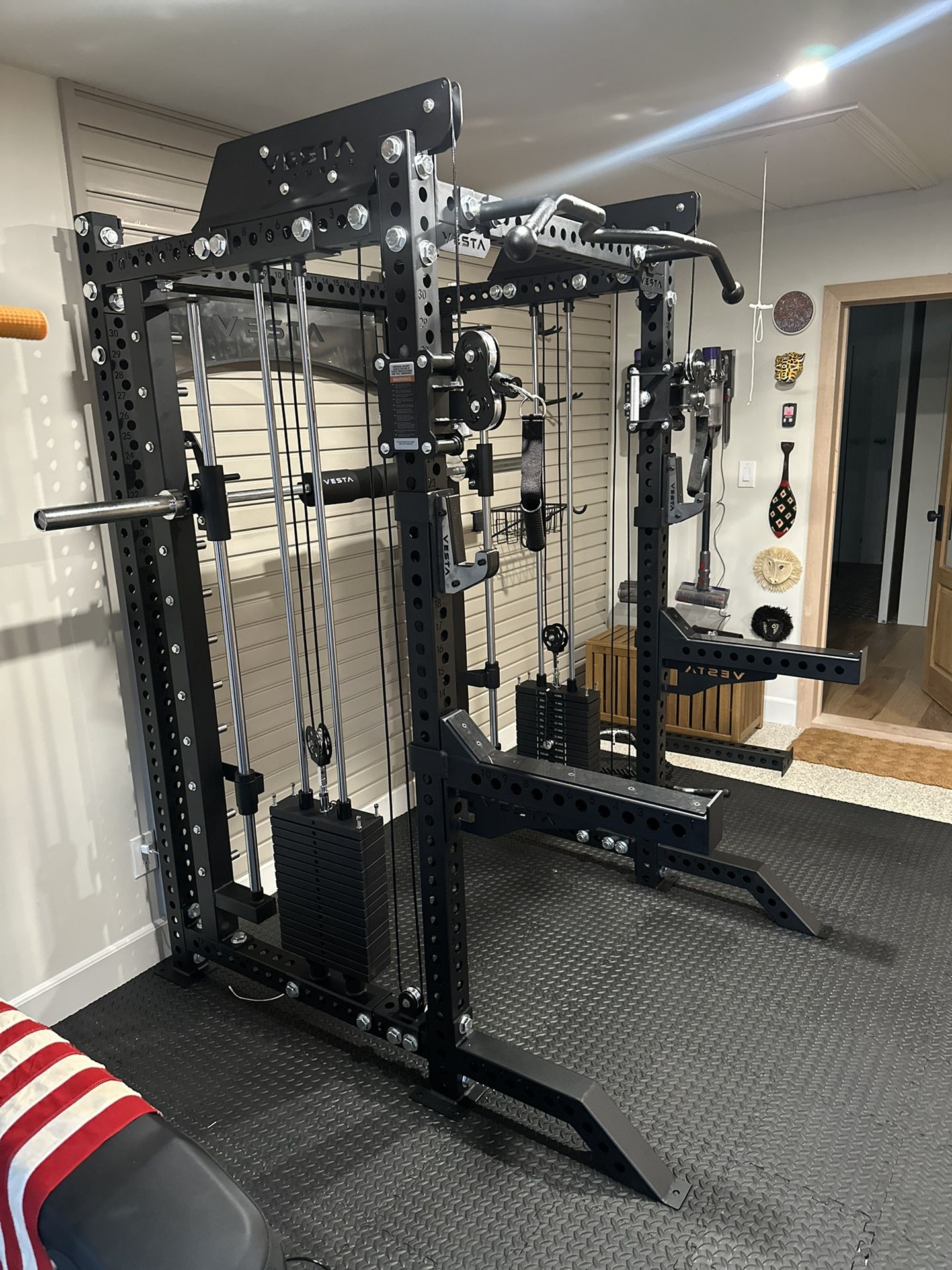 PRO SERIES Ultimate Half Rack Functional Trainer w/Smith Machine Bar | 320lb Stack | Gym Equipment | Fitness | Commercial | Squat Rack