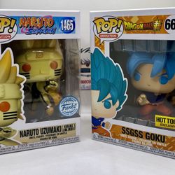 Anime - SSGSS Goku Kaioken Glow & Naruto Funko POP! 2 POP Bundle