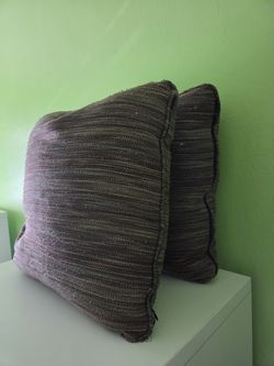 Set of 2 Feather-Filled Decorative Throw Pillows – Neutral Brown