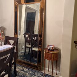 Glass Mirror, Gold Frames Gold Color