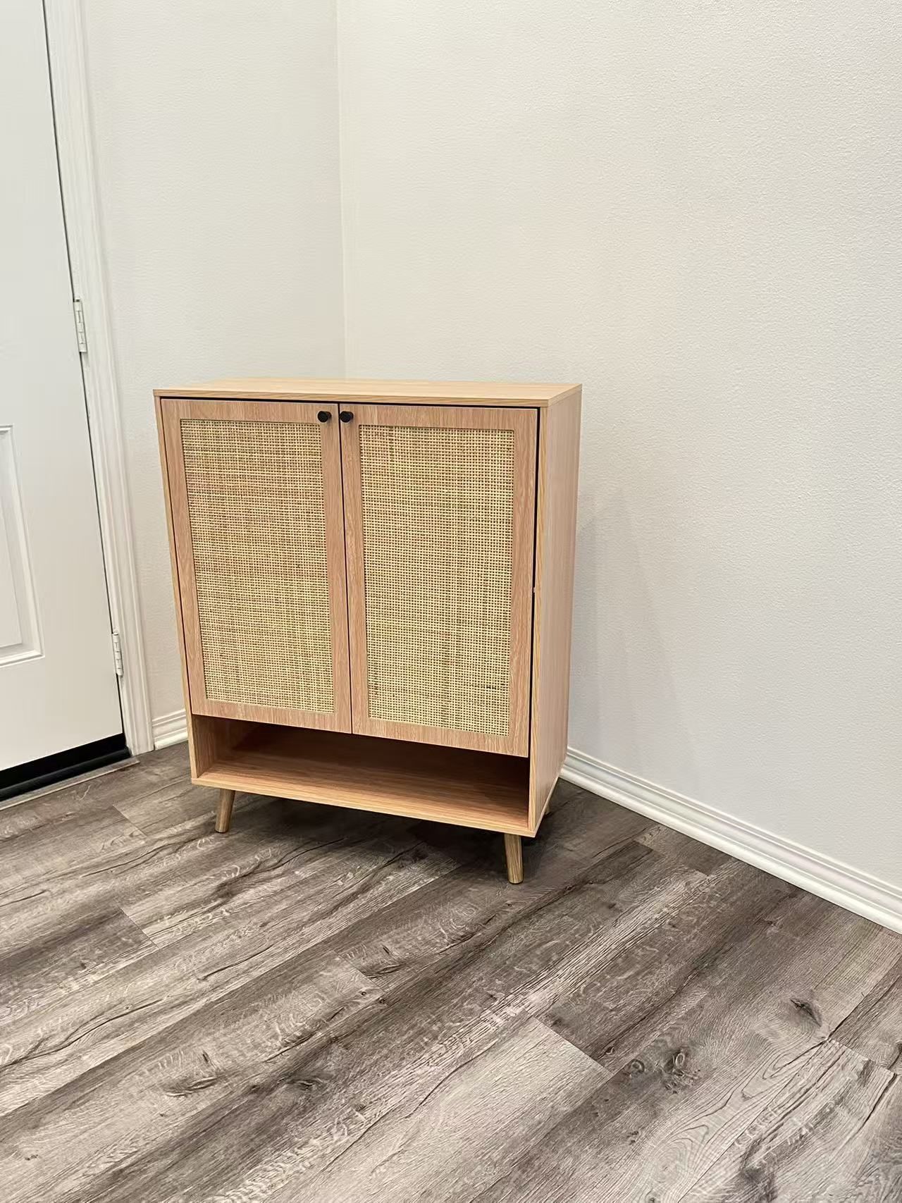 Brand NEW Shoe Storage Cabinet 5-Tier with Rattan Door and Adjustable Shelves
