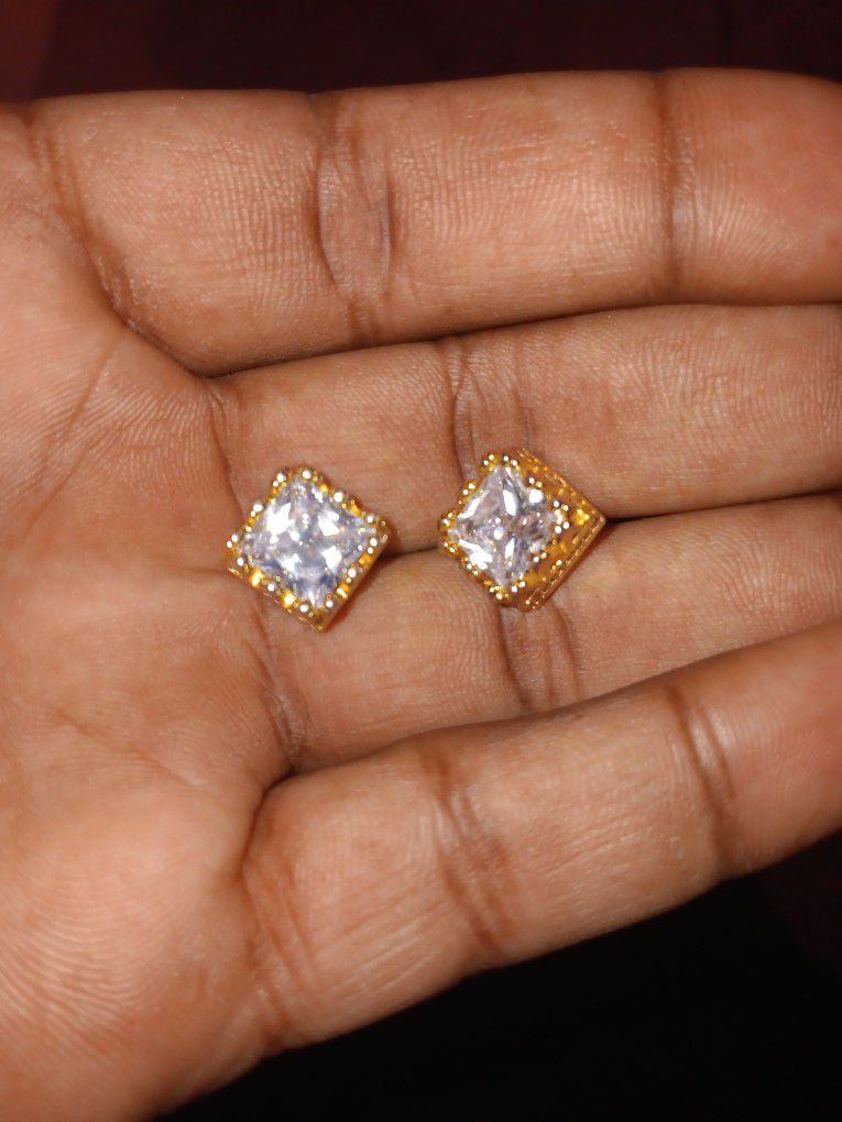 Cuban Zirconia Diamond Earrings 