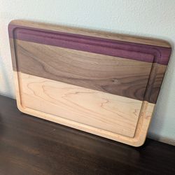 Maple, Walnut, & Purpleheart hardwood cutting board