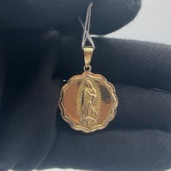 14kt Yellow Gold Double Sided Religious Pendant