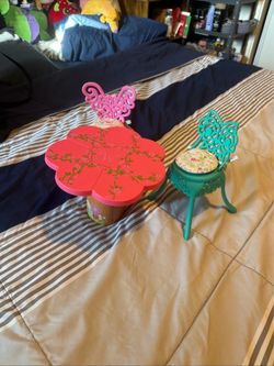 American Girl Garden Tea Party Flower Table