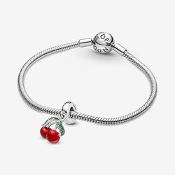 Pandora  Asymmetrical Cherry Fruit Dangle Charm