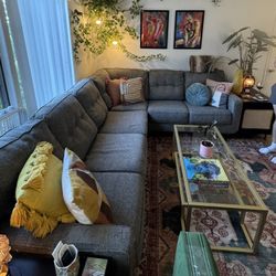 Grey Sectional couch 