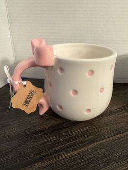 PINK POLKA DOT BOW MUG BY LANG ****BRAND NEW****
