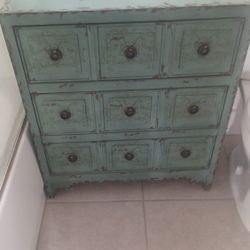 Blue Weathered Wooden Cabinet 