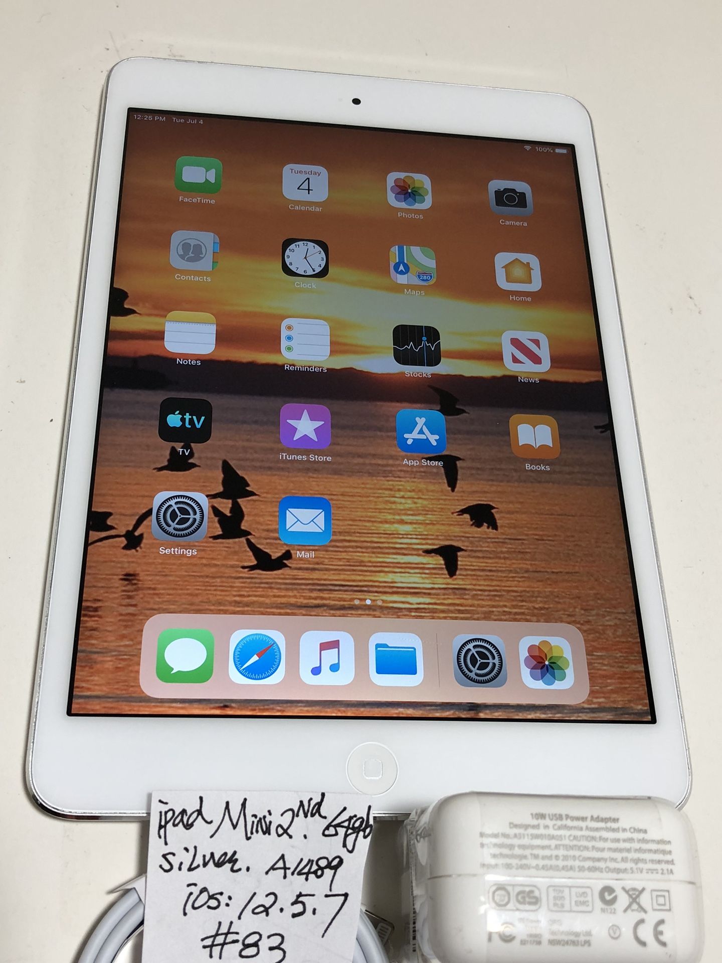 Apple iPad Mini 2nd,64 GB,A1489,silver ,7.9”. WiFi,Clean imei, fully function, Good Condition.iOS 12.5.7
