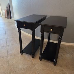 BRAND NEW black finish UNUSED Table pair (price is for both)