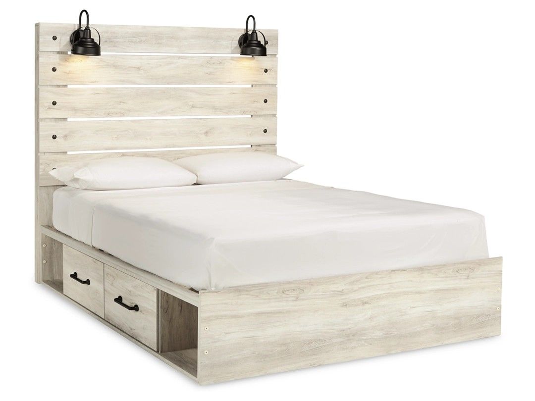 Queen Panel Bed Frame With Storage