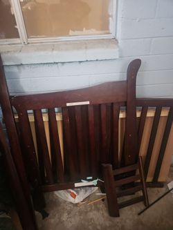 Dark Wood Crib Disassembled
