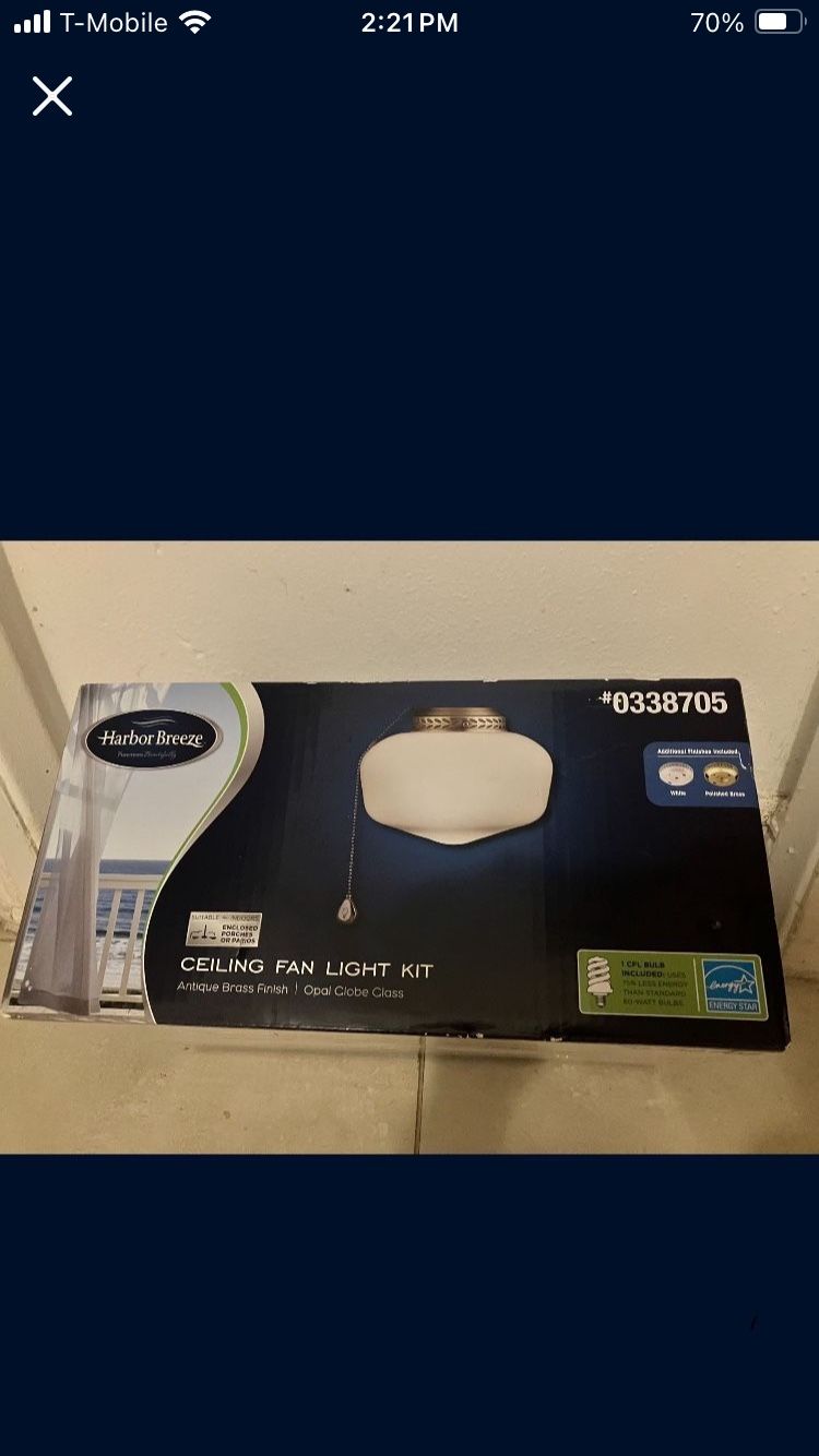 Harbor Breeze Ceiling Fan Light Kit Multiple colors/finishes New in Box